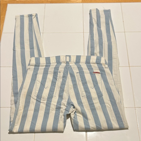Hudson Jeans Blue and White Striped Skinny Jeans - Picture 3 of 3